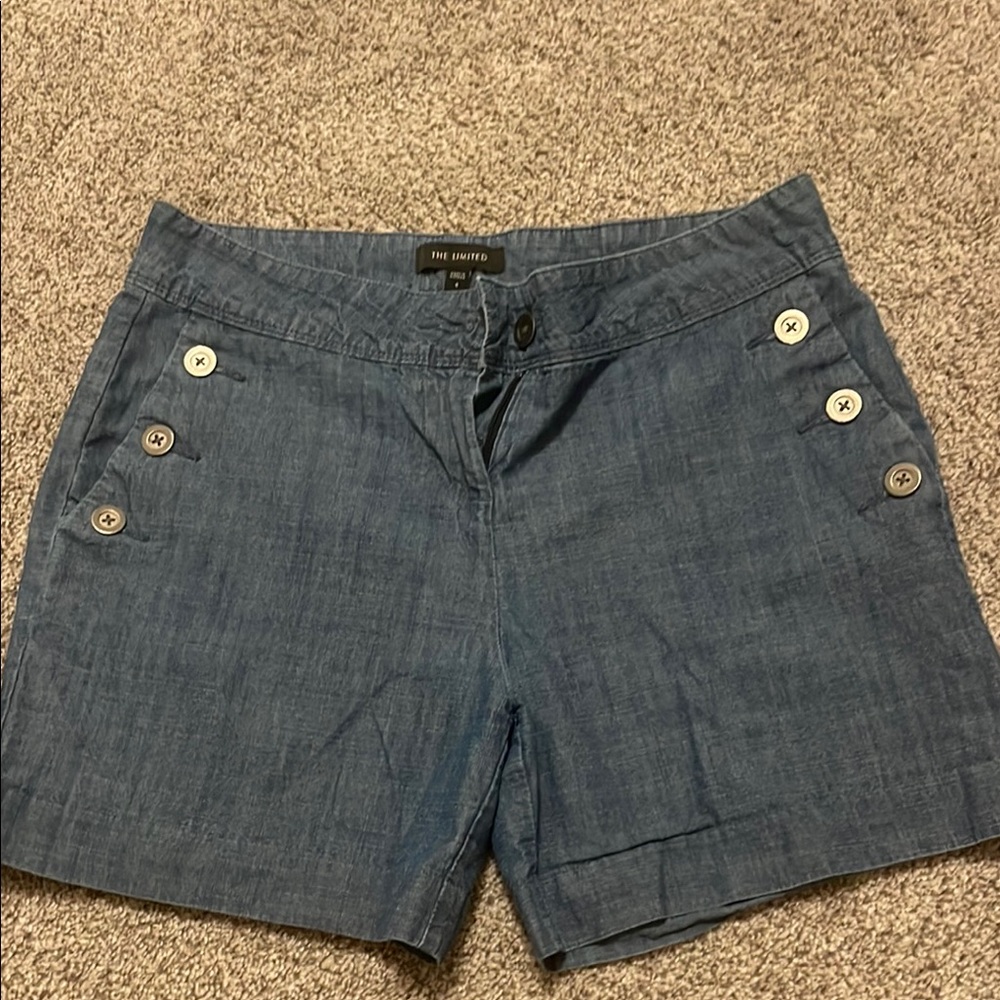 The Limited Denim Jean Shorts with Button Accents